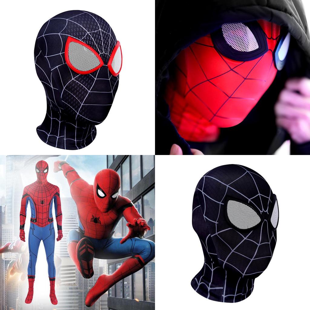 Máscara de Cabeza de Spider-man Negra Serie para Adultos Accesorio de Disfraz Cosplay Ligera Cómoda