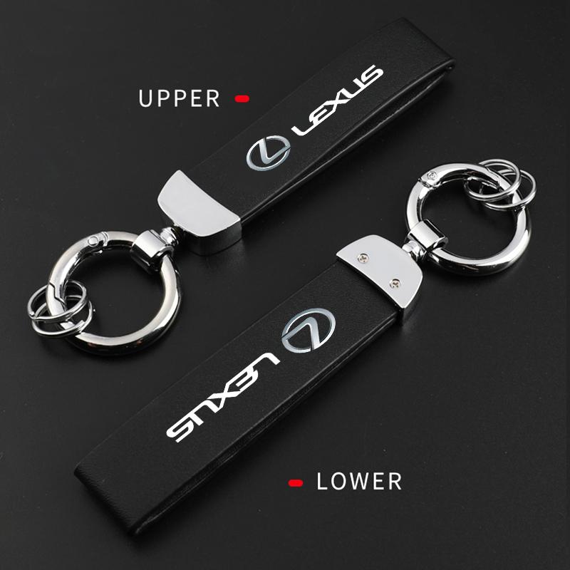Metal Leather Car Keychain Car Key Ring Custom Gift With Logo For Lexus FSPORT LBX NX RX 350h 450h ES UX 300e GS GX IS LS LX CT
