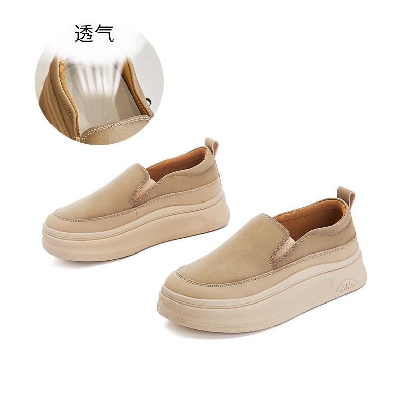 Small size 34 large size 41 retro loafers 2025 new autumn single shoes women's thick soles increase height versatile little white shoes women
