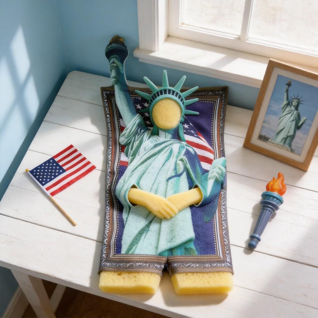 Halloween Cosplay Costume Sponge Suit With Statue Of Liberty Frame For Adult And Kids Party