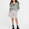 Nike Solid Color Elastic Waist Mid Rise Straight Leg Shorts Kids shorts Academy-Gray FZ4903-009