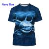 Trendy New Animal Big Shark 3D Printing T-shirt Retro Men's Summer Casual Fashion Men's T-shirt Top