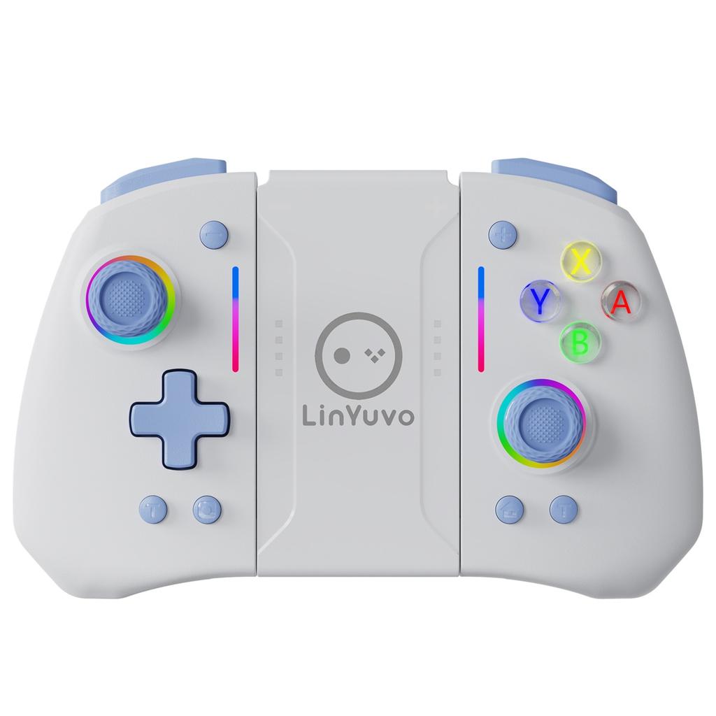 LinYuvo United Travel for Joy-Con for Controller KS42 Colorful RGB Light Strip Back Keys Left Right Controllers Macro
