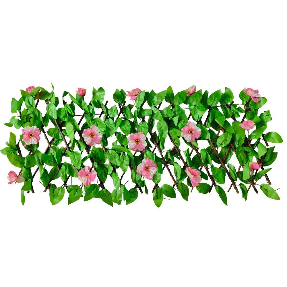 1 Stück Simulierte Grüne Pflanzen Blumen Grüne Blätter Zaun Gartendekoration Kunststoff Teleskopzaun