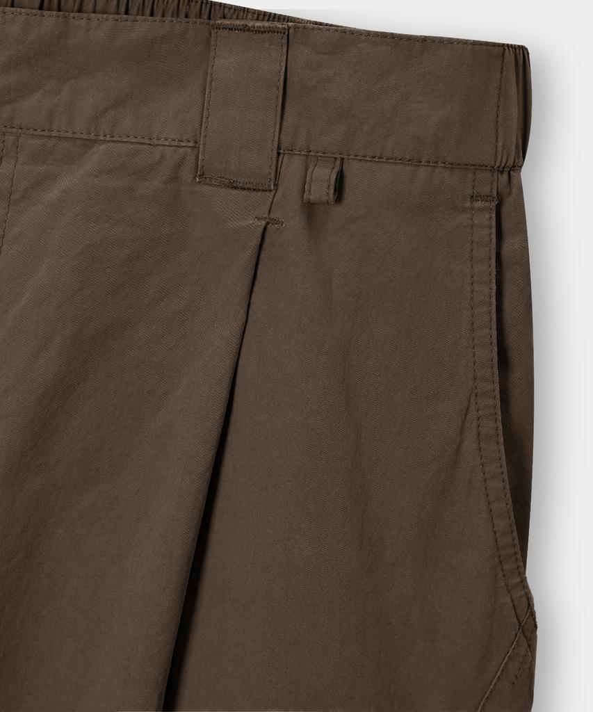 Dimiteulibeullaeg [Summer] Vlad Curved Elastic Waist Cargo Pants_Brown