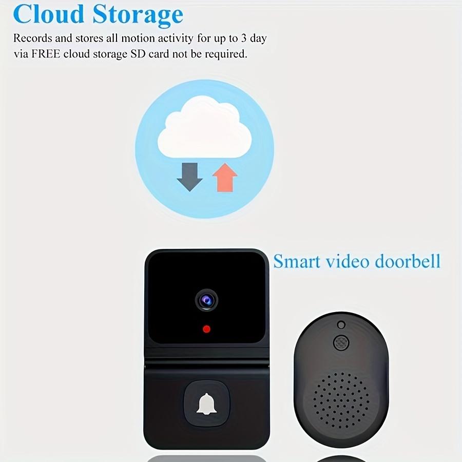 Smart WiFi Doorbell, Built-in Battery - Wireless Security Camera, Easy Home Monitoring, Home Security, Stylish Black Design, Advanced Audio Technology