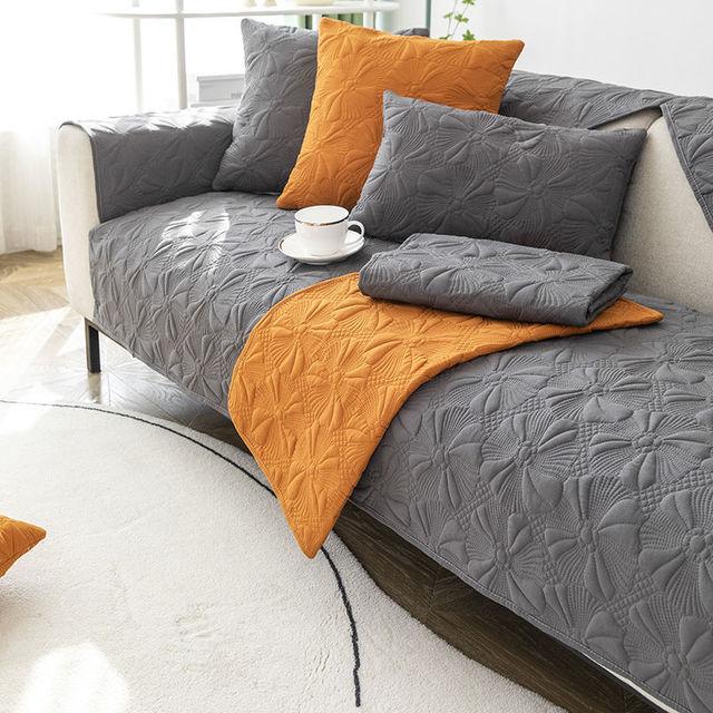 

Jacquard Sofa Cushion Four Seasons Universal Plush Living Room Sofa Cover Towel Decoration Dust Resist Furniture Shield Cover 70x70cm темно серый