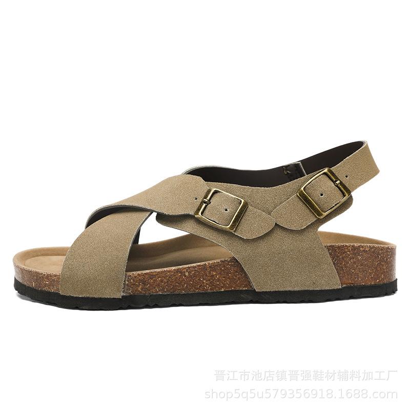 Summer men's cork open-toed casual fashion non-slip sandals breathable soft cool fashion versatile trendy slippers