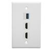 HD Multimedia Interface Ethernet USB Wall Plate 2 Port HD Multimedia Interface Keystone 1 Port USB 3.0 Wall Plate