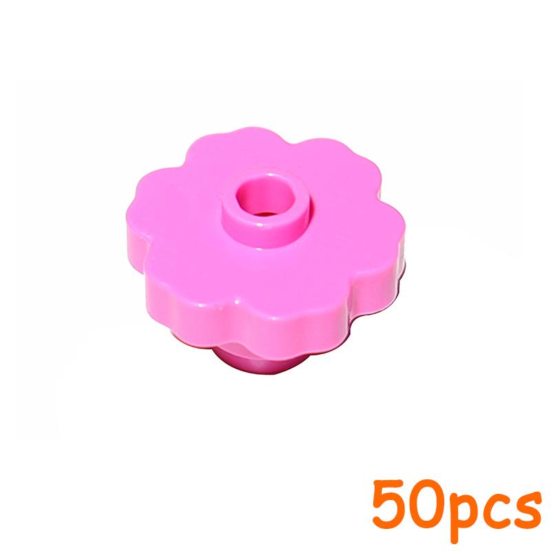 Non-Toxic 50Pcs Plants Accessories 2X2 Rounded Flower Moc City Pine Tree Branch Bush Grass Building Bricks 4727 4728