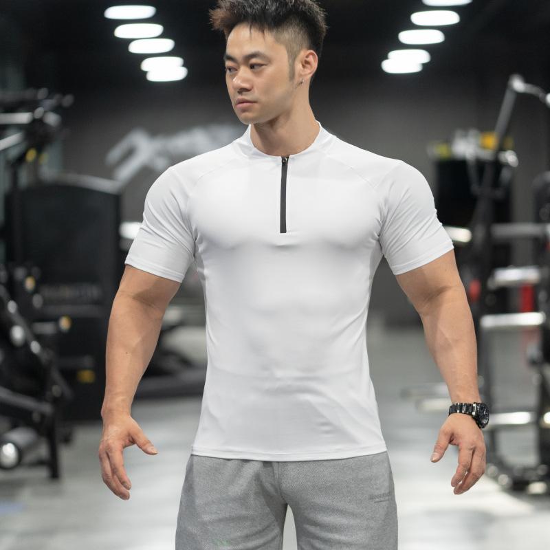 Nové pánské polo tričko vyrobené z čisté bavlny se spadlými rameny vysoce kvalitní, volný střih pro fitness, univerzální pro každodenní cvičení, s krátkým rukávem, pro volný čas