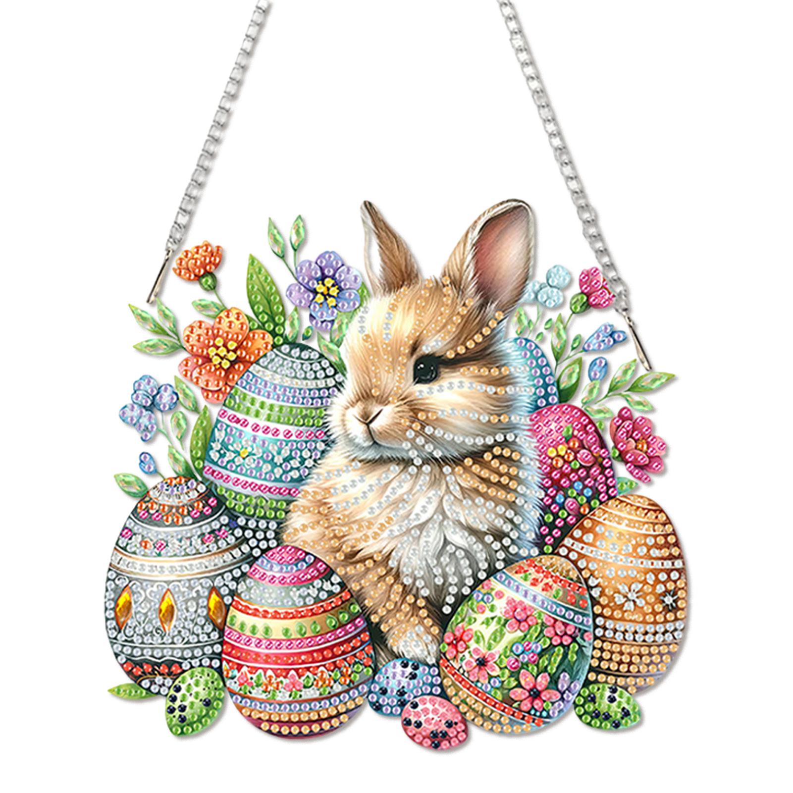 

Acrylic 2D/Flat DIY Diamond Painting Set Hanging Diamond Art Kits Rhinestone Diamond Art Window Pendants Wall Door Decoration