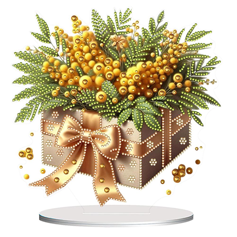 Flower Double Sided Effect Diamond Painting Tabletop Ornaments Kit Diamond Painting Desktop Decorations for Adults Beginner