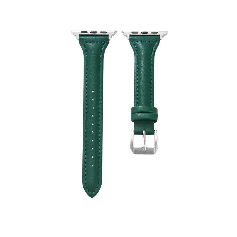 Slim Leather Strap For Apple Watch Band 44mm 40mm 41mm 45mm 49mm 44 mm Bracelet apple watch 10 46mm bands Ultra 9 7 5 se 3 4 6