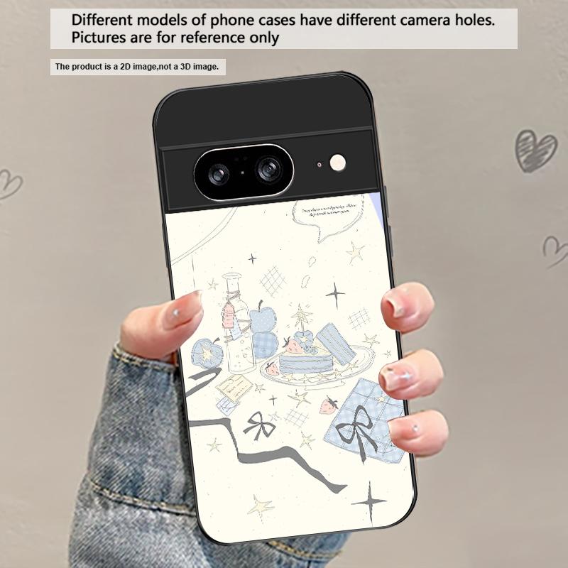 

Fresh and healing breeze For Google Pixel 8 7 9 10 Pixel 10 Pro XL Pixel 9 Pro XL Pixel 8a 7a Pixel 7 Pro Black Glass Phone Case Google Pixel 7