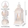 Vintage White Candle Lantern Durable Garden Metal Lantern Empty Square Candle Lantern for Wedding Decoration