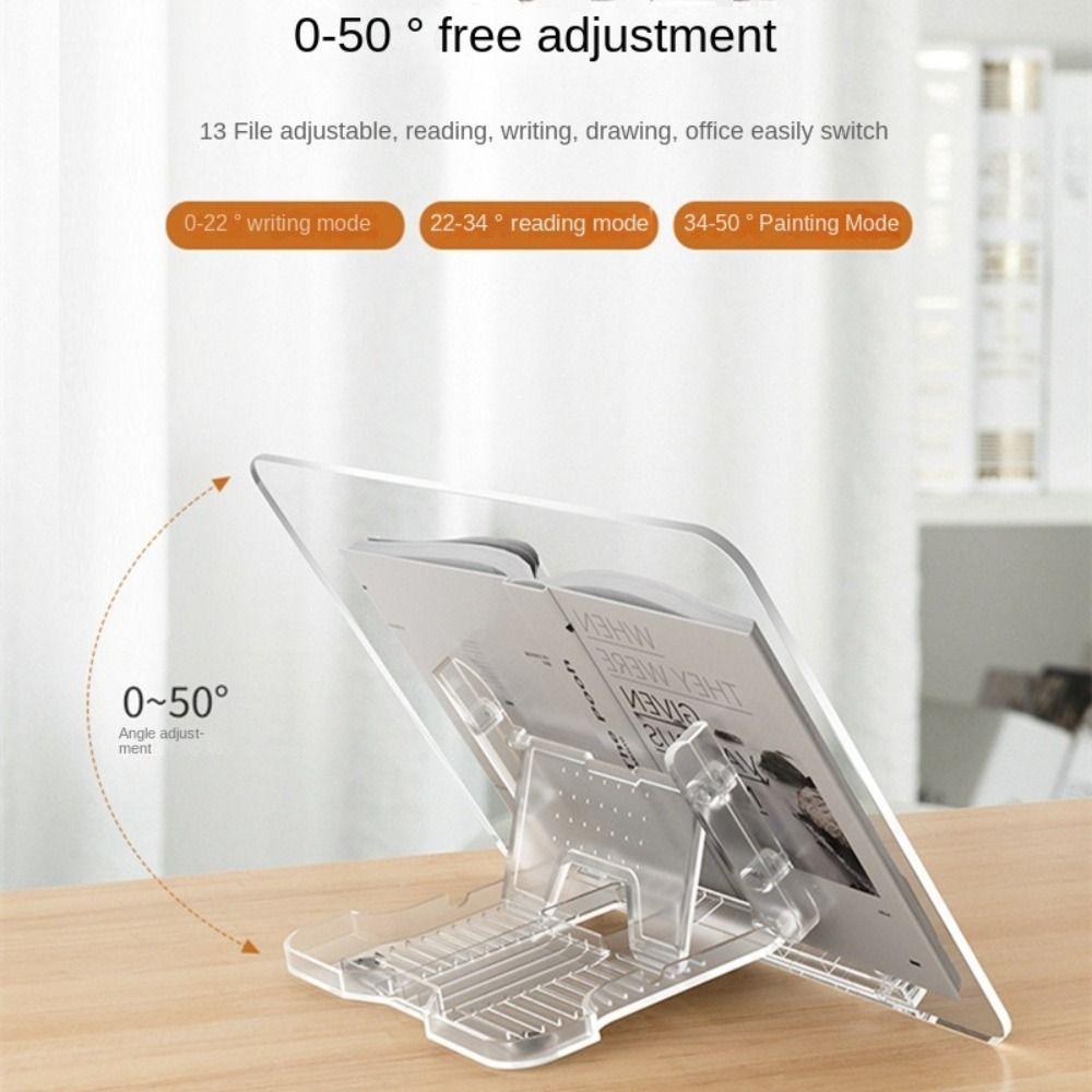 Comfortable Reading Acrylic Book Stand Multi-Functional Cookbook Bracket  Drawing Support