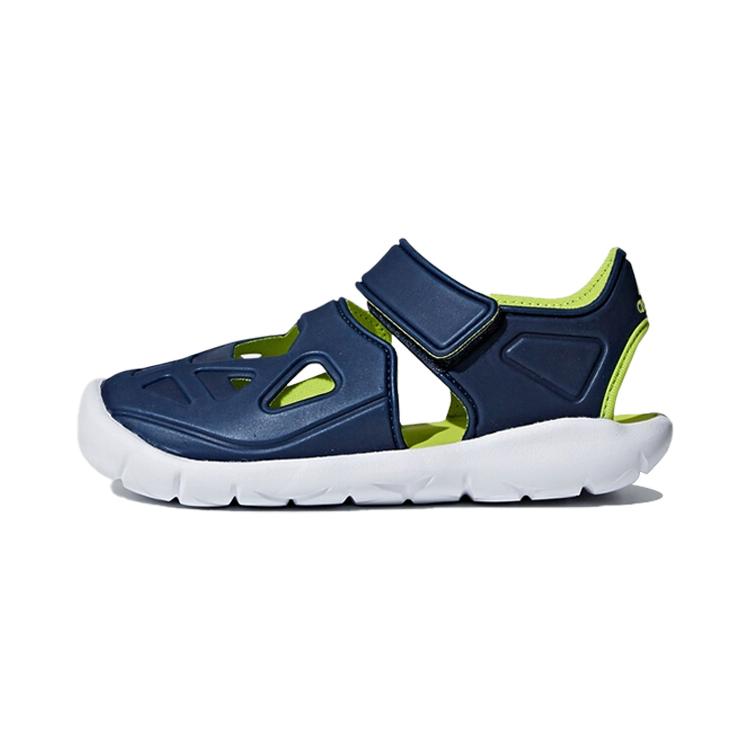 Adidas Fortaswim Synthetic Leather Comfortable Children s Sandals Dark Blue Green Kids  CQ0082 30.5