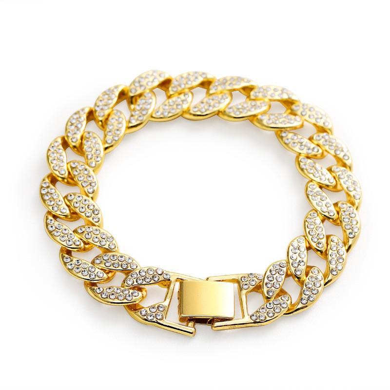 European and American Hip-hop Cuban Bracelet, Trendy Men's Style Nightclub Couple Bracelet