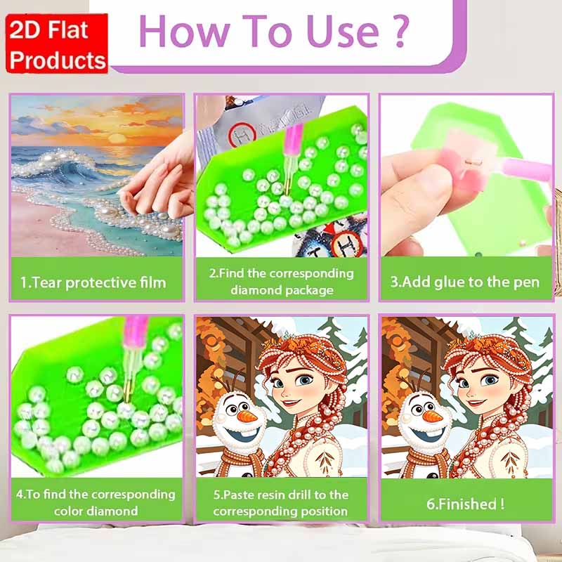 Disney Pearl Painting Anna and Olaf DIY Pearl Painting Gem Art Pearl Dot Painting Picture Crafts Adult Beginner Gifts Home Decor