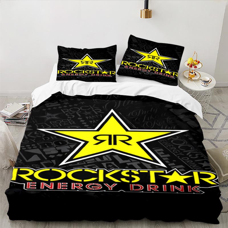 3PCS Rock Energy Bedding Set Printed Duvet Cover Closure Includes 1 Duvet Cover & 2 Pillowcases for All Seasons Bedroom Decor