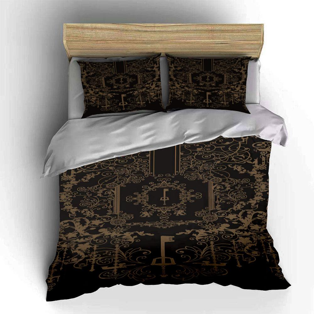 Ornate keys and vines. Bedding sets Duvet cover sets Duvet covers Pillowcases(1*Duvet Cover 2*Pillowcases without duvet insert)