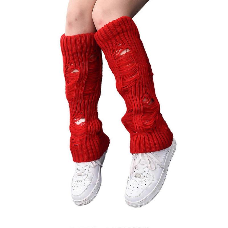 Leg Warmers for Women 80s Ribbed Knit Leg Warmers for Dance Yoga Sports Cosplay Costume Party Accessory red