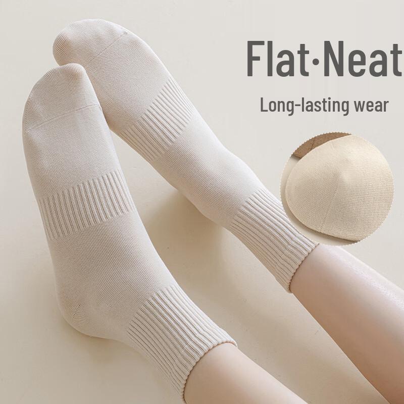 Yuzhaolin Women's Mid-Calf Casual Cotton Socks (5 Pairs)