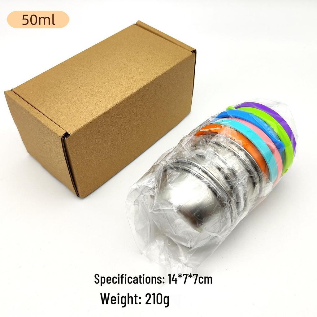 304 Stainless Steel Sauce Container with Silicone Lid, Sealed, for Outdoor Use and Seasoning.