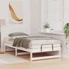 Bed Frame White 75 x 190 cm Solid Pine Wood