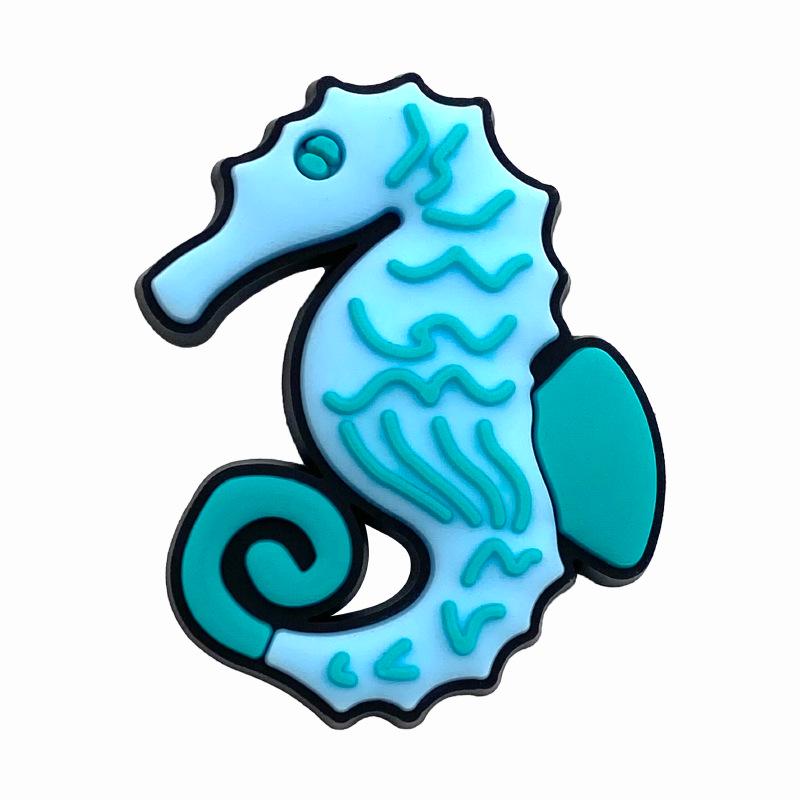Ozean-Serie Croc-Anhänger: Weiche PVC-Gummi-Schuhschnallen, DIY-Schuhblumen, Gartenschuhzubehör, Kreative Dekorationen.