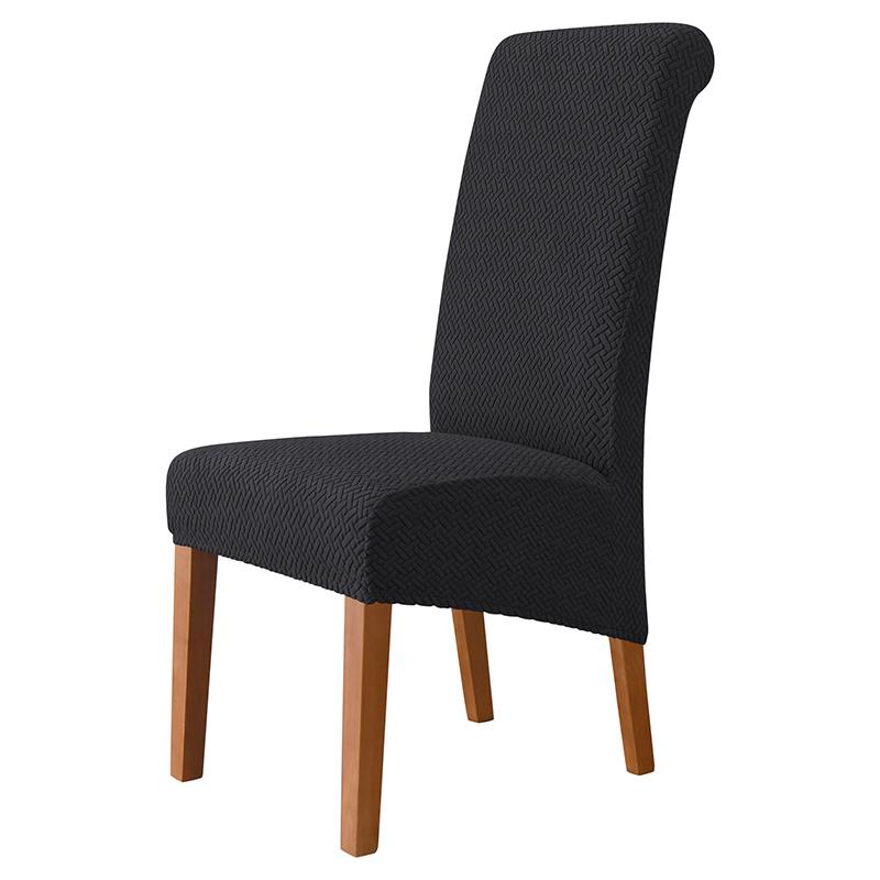 Jacquard Chair Cover Stretch XL Size Long Back Dining Chair Covers Anti-dirty Seat Slipcovers for Wedding Dining Room Kitchen