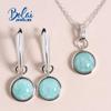 2023 New Simple Amazonite Jewelry Set Earring Pendant Natural Gemstone Fine Jewelry for Women Wife Office Lady Daily Wear Gift