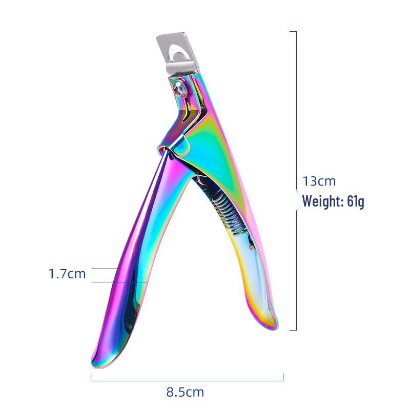 Titan U-förmiger French Maniküre Nagelknipser für künstliche Nägel - Edelstahl