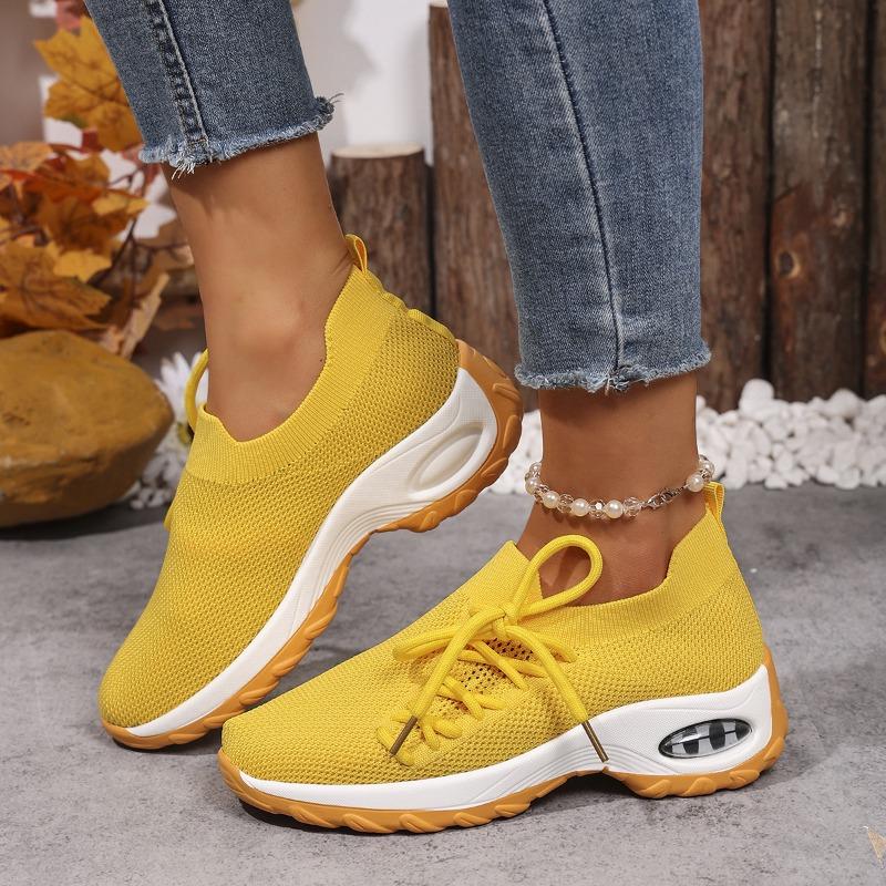 Wish Large Size Women's Shoes New Sports Shoes Women's Flying Woven Socks Shoes Rocking Shoes Casual Running Shoes