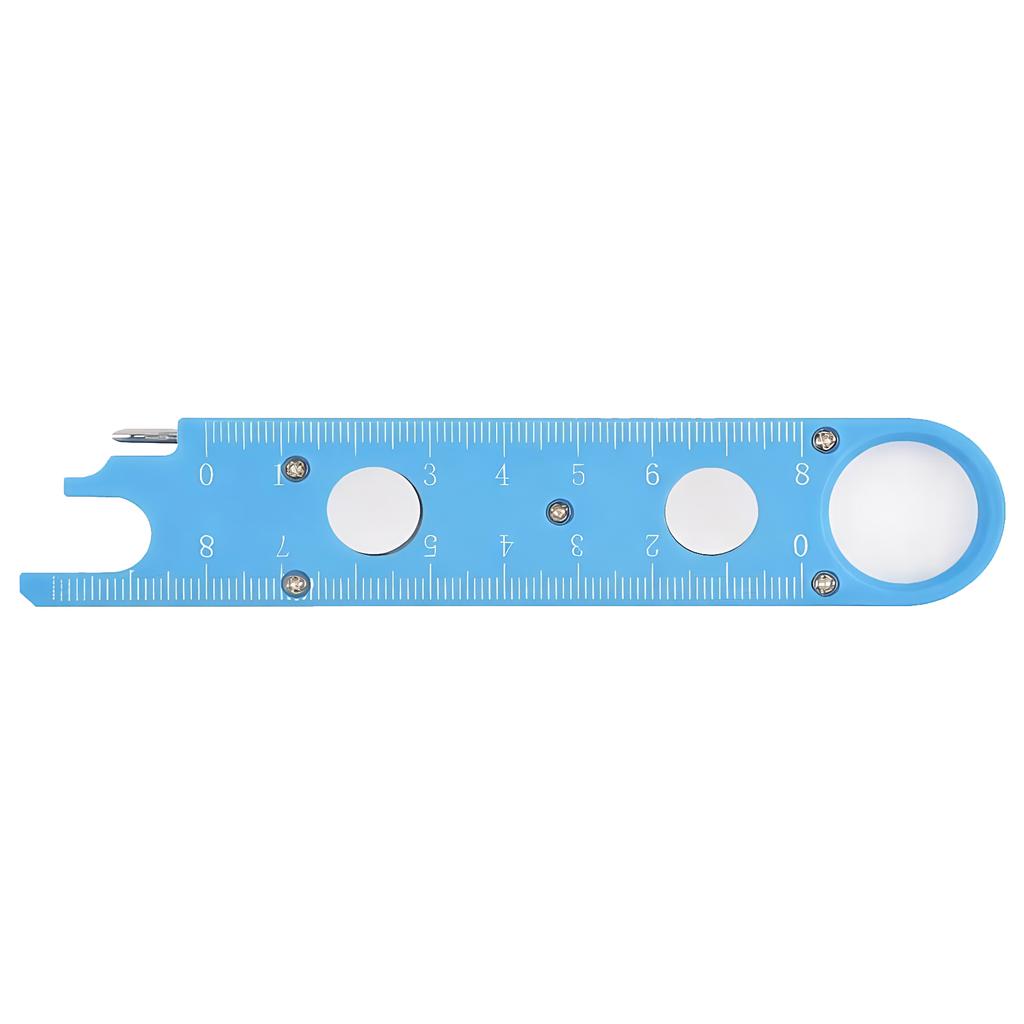 Strumento Compatto Aiuto Cucito Infilago Ago Anti-Perforazione con Lente d'Ingrandimento Righello Assorbimento Magnetico Scala Infilatura Nano in Un Secondo
