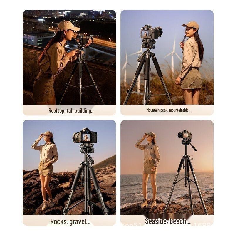 Portable Universal Tripod for Cameras and Phones: Ideal for Photography, Live Streaming, and Outdoor Use.