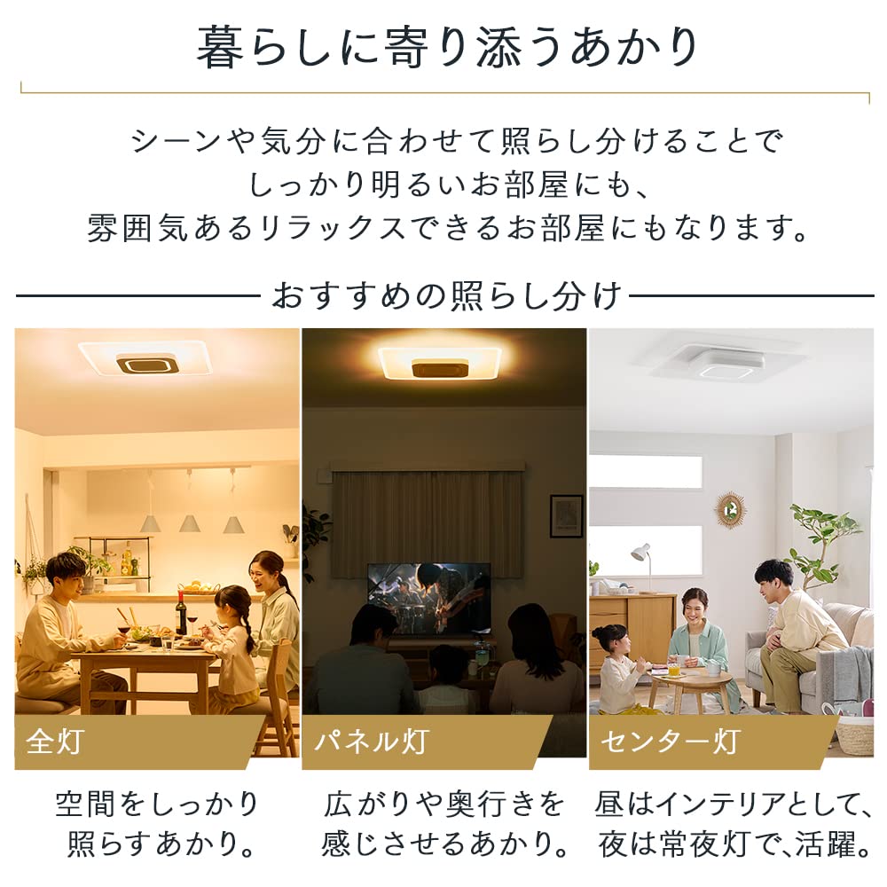 Iris Ohyama LED Ceiling Light, CEA-A12DLPS, White, for Indirect Lighting, Light Guide Plate, Dimmable, and Color-Adjustable, Suitable for 12 Tatami