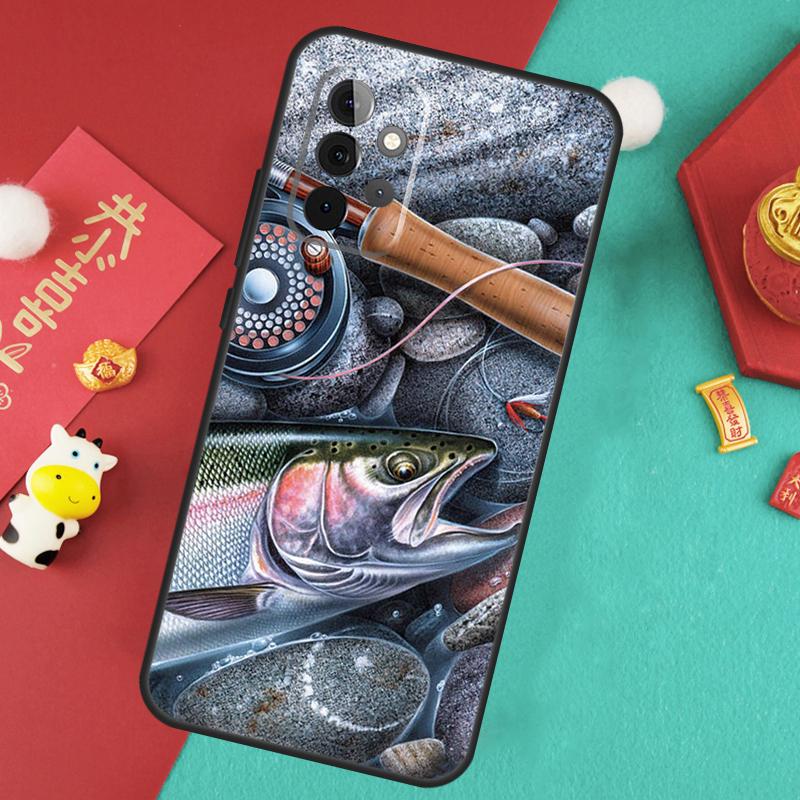 Vintage Trout Fishing Case For Samsung Galaxy A56 A36 A26 A16 A06 A13 A33 A53 A15 A35 A55 A34 A54 A12 A32 A52 A17
