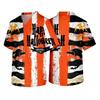 Men's Short Sleeve V Neck Halloween Print Medical Scrub Top with Chest Pocket Comfortable Fit Workwear for Healthcare Professionals