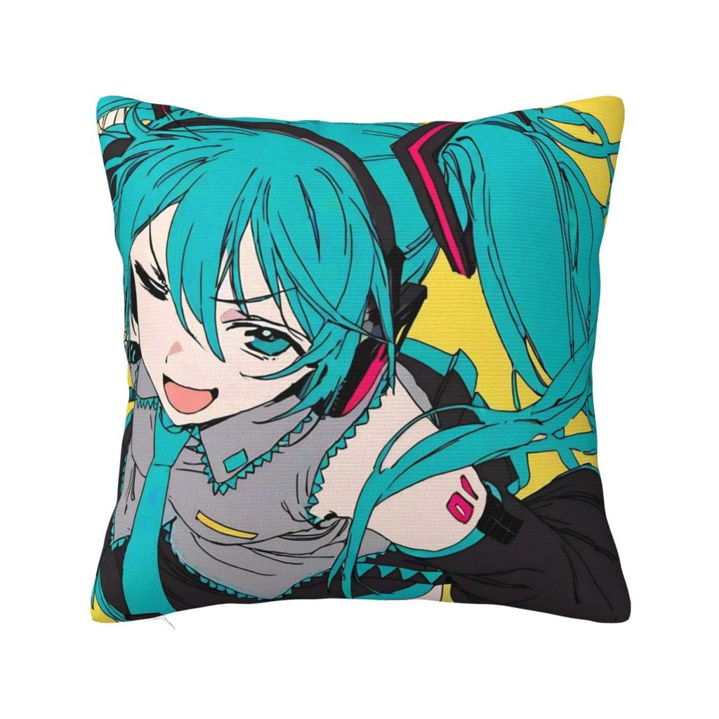 Hatsune Miku Anime Pillowcase Soft Polyester Cushion Cover Decorative Pillow Case Cover Home Square cm