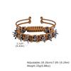 Vnox Men's Adjustable Bracelets, Vintage Gray Alloy Dragon Spine Woven Black Brown Rope Bracelet Rock Punk Metal Jewelry Gifts