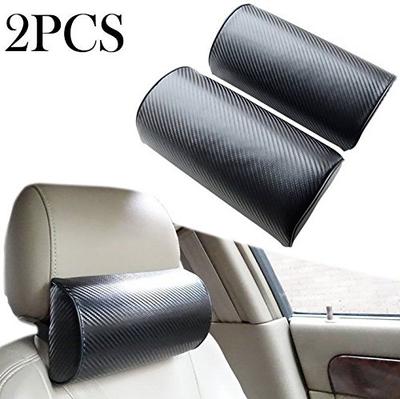 2 X Broderie Fibre de Carbone Voiture Tout-Terrain Repos Détente Coussin Appui-tête Oreiller de Nuque