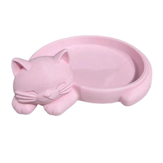 Storage Tray, 3D One-Piece Molding Seamless Polished Rounded Design Jewelry Holder, Cat Fishbone Design Jewelry Organizer for Rings Earrings