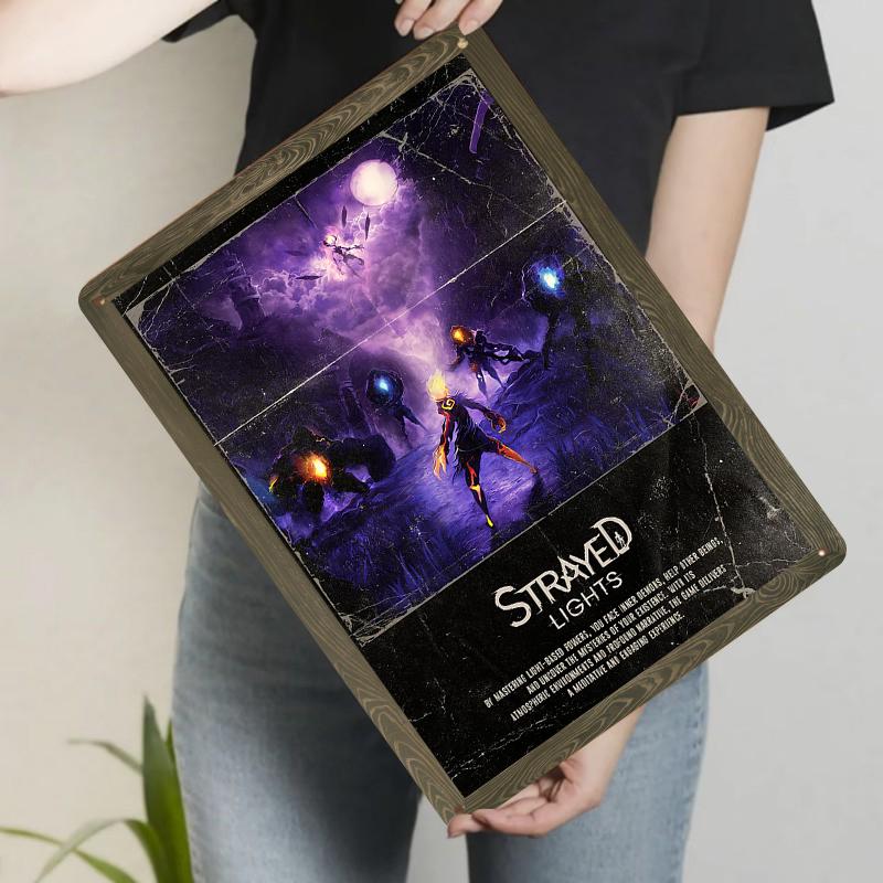 

Strayed Lights Game Poster Metal Wall Art Vintage Style Gaming Decor for Bedroom Living Room 20x30cm（7.8x11.8inch）