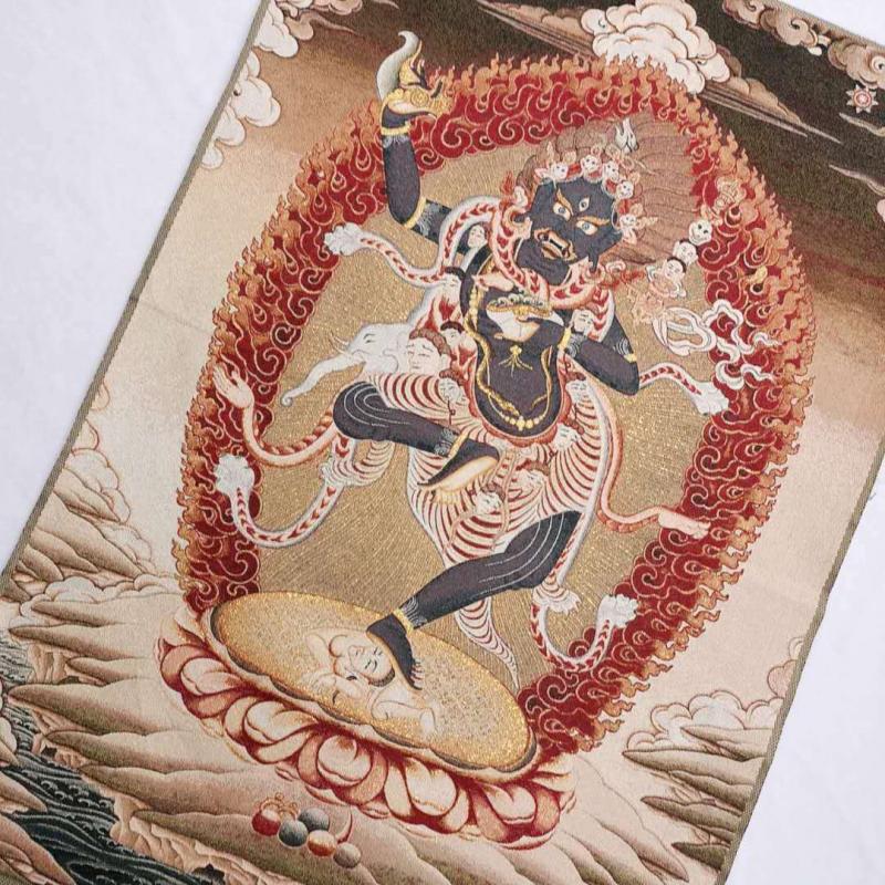 36" Tibet Tibetan Cloth Silk Rulai Tara Troma Nagmo Goddess Tangka Thangka Mural