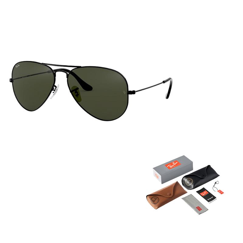 

RayBan Aviator Сплав Черная оправа Овальные Солнцезащитные очки Мужские 58