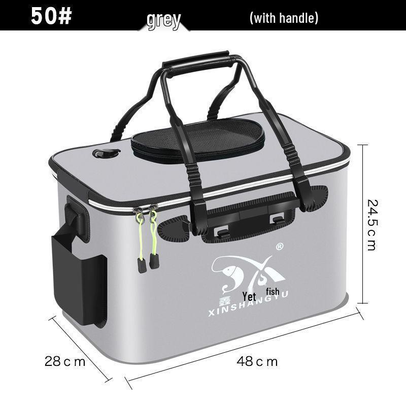 Zusammenklappbare Lebendköderbox zum Angeln - Verdickter Fischbehälter und Zubehör.