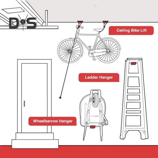 Wall-Mount Ladder Hook Rustproof Corrosion Resistant Multipurpose Easy Installation Heavy-Duty Ladder Hanger Hook