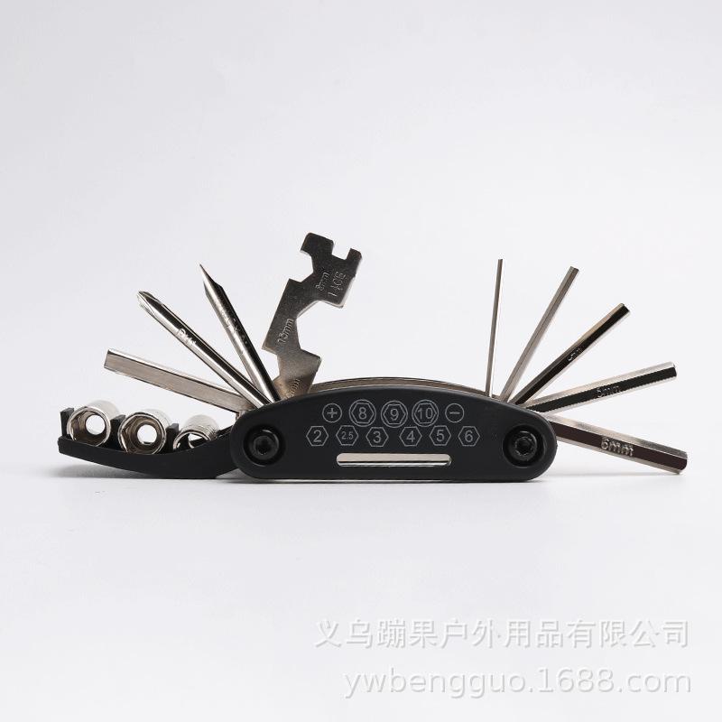 1Pc Bicycle Repair Tools Repair Combination Tire Repair Tool Multifunctional Folding Repair Tool Wrench Set